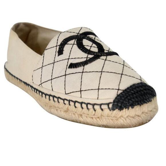 Chanel Espadrille 36 Monogram Canvas Diamond Quilted Cc Flats CC-0321N-0076 - Picture 8 of 11